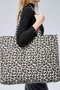 Zoozie Bags Bolso Tote de Lona Crema y Leopardo